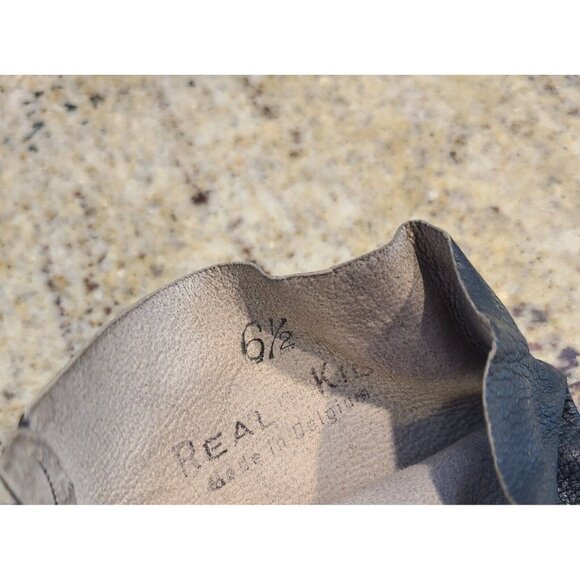 Vintage Womens Size S 6.5 Gray Soft Leather 14" Long Formal Gloves Belgium - Picture 11 of 14